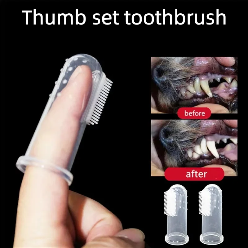 Dog Muzzle Silicone - Ultra Zachte Siliconen Vinger Tandenborstel voor
