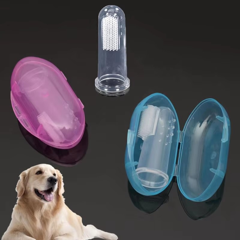 Dog Muzzle Silicone - Zachte siliconen vingertandenborstel voor huisdieren voor