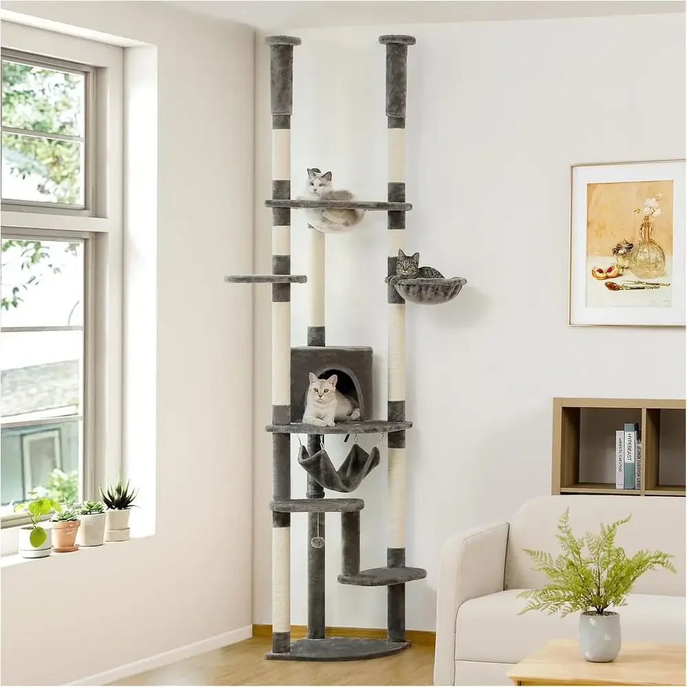 Cat Scratching Post - Verstelbare kattenboom: ruim speelhuis, knus condo,