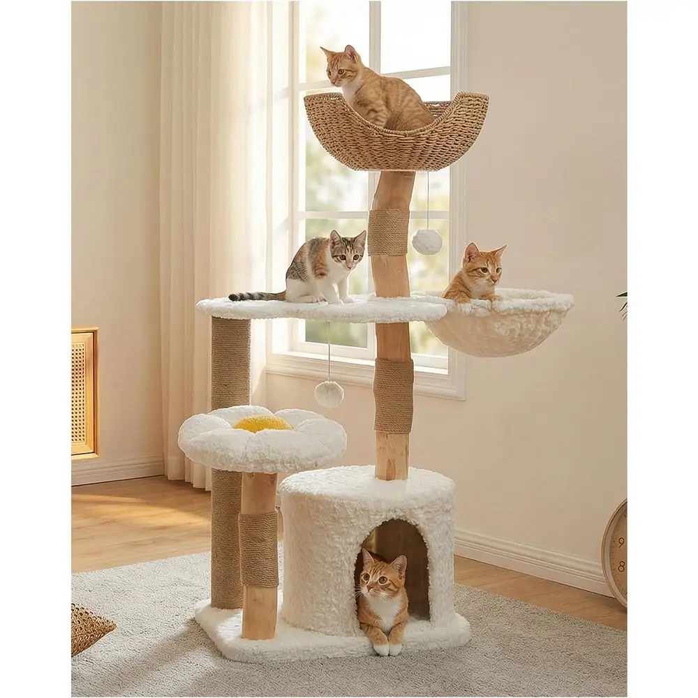 Cat Scratching Post - 48,5 cm Grote Massieve Houten Kattentoren