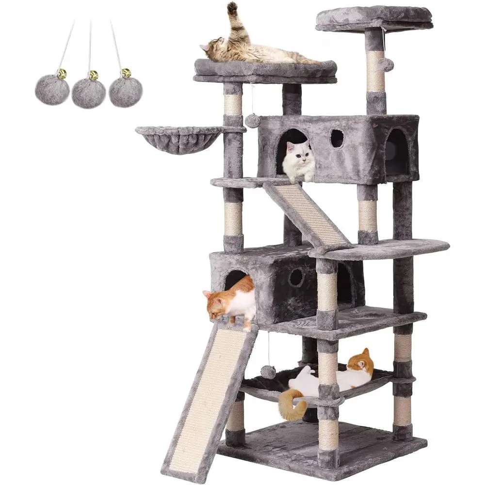 Cat Scratching Post - Multi-level kattenboom met krabpaal, appartementen, ladders,