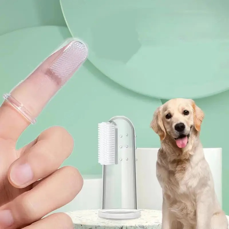 Dog Muzzle Silicone - 5-vinger-tandenborstels voor effectieve tandenreiniging Siliconen melktandenborstels