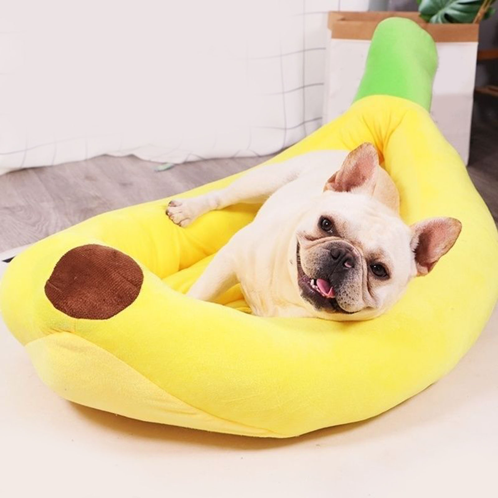 Pet Supplies Dog Wash - Bananenvormig Hondenbed Ademend Pluche Knus En