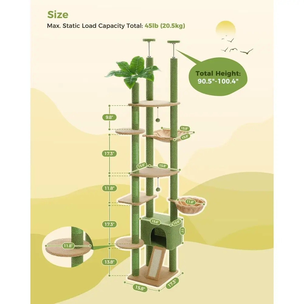 Verstelbare hoge kattenboom me - Cat Scratching Post recensie en prijs
