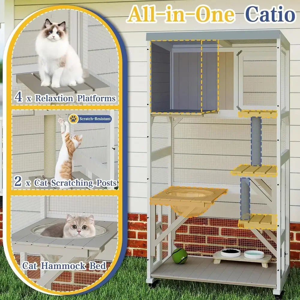 Buitenkattenverblijf met wiele - Cat Scratching Post recensie en prijs