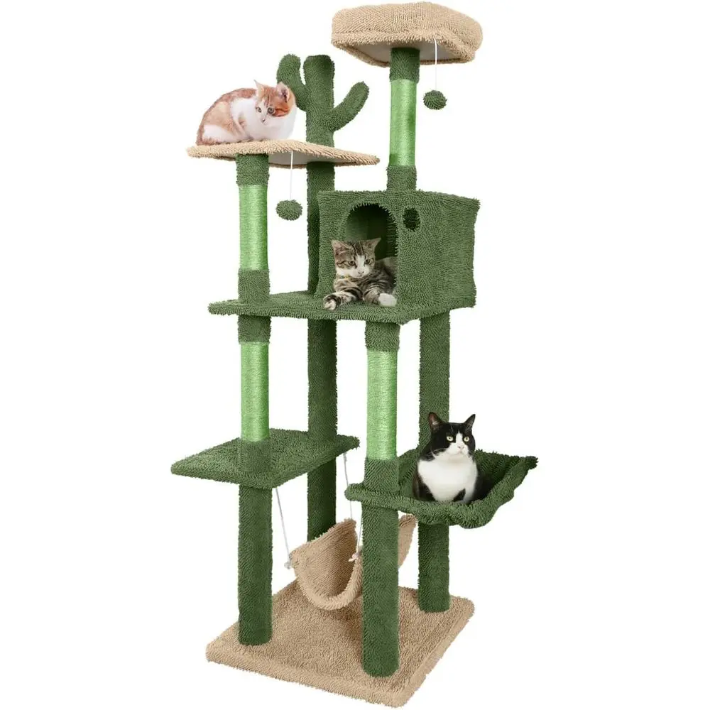 Multilevel kattenboom met cact - Cat Scratching Post recensie en prijs