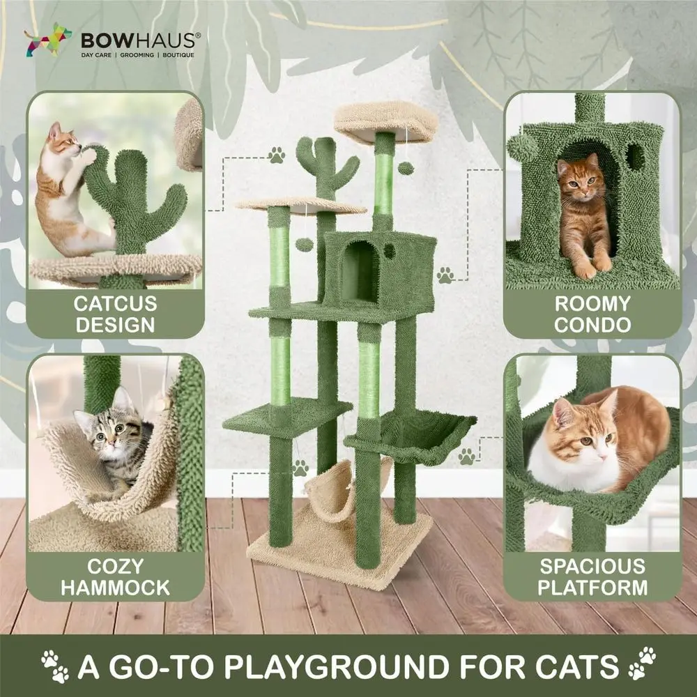 Multilevel kattenboom met cact - Cat Scratching Post recensie en prijs