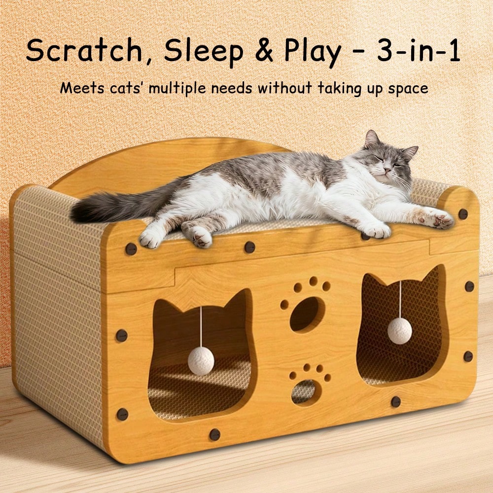 Luxe kattenkrabplank met twee  - Cat Scratching Post recensie en prijs