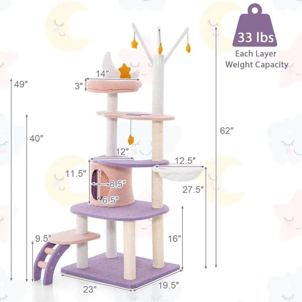 62-inch multi-level kattentore - Cat Scratching Post recensie en prijs