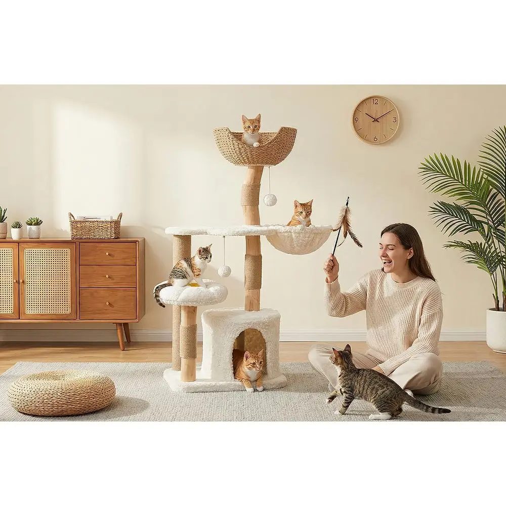 48,5 cm Grote Massieve Houten  - Cat Scratching Post recensie en prijs