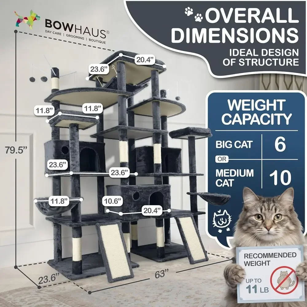 80-inch hoge kattentoren voor  - Cat Scratching Post recensie en prijs
