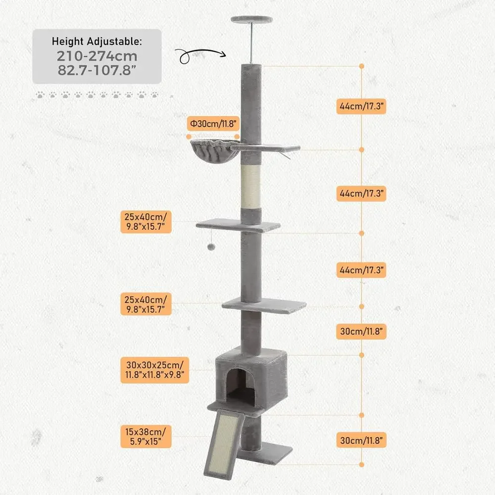Verstelbare kattenboom met 5 n - Cat Scratching Post recensie en prijs