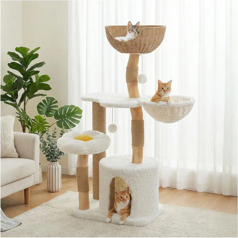 48,5 cm hoge massief houten ka - Cat Scratching Post recensie en prijs