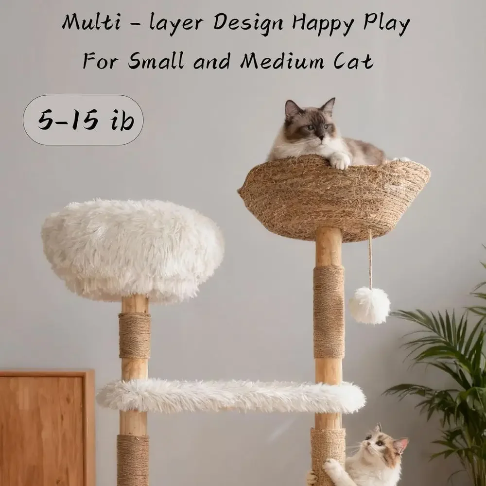 Natuurlijke houten kattentoren - Cat Scratching Post recensie en prijs