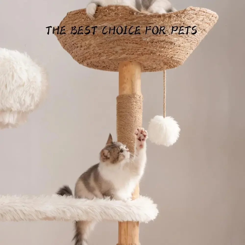 Natuurlijke houten kattentoren - Cat Scratching Post recensie en prijs